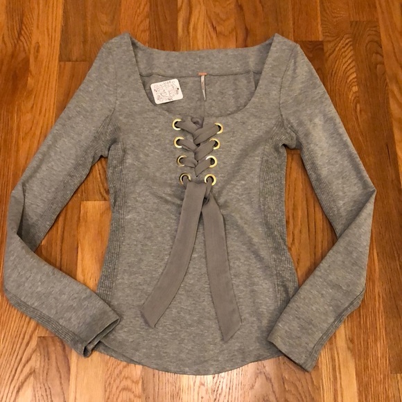 Free People Tops - Free People Look Back Lace Up Top